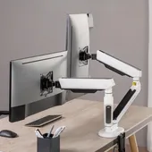 Twisted Minds Dual Gaming Monitor Arm With RGB Lighting - White (TM-54-C012-W)