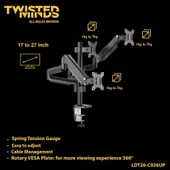 TWISTED MINDS TRIPLE MONITORS ALUMINUM ARM BLACK (TM-26-C018UP)