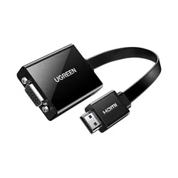 محول اتش دي ام اي الى في جي اي من يو جرين UGREEN MODEL 40248 HDMI TO VGA 25CM CONVERT WITH AUDIO