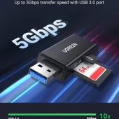 UGREEN USB 3.0 TO TF+SD DUAL CARD READER