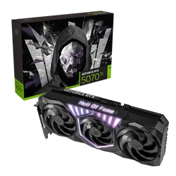 GALAX GeForce RTX 5070 Ti HOF Gaming Black Edition Graphics Card - 16GB GDDR7, 256-bit, 3x DisplayPort 2.1b, HDMI 2.1b, DLSS 4, Magnetic ARGB LED HOF Crown Included