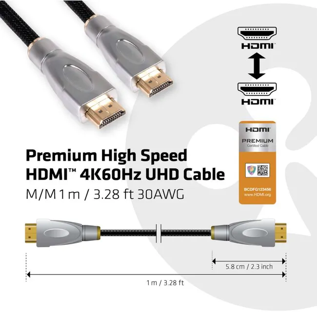 USB 3.1 Type-C Cable 10Gbps 4K60Hz PD 100W M/M 0.8m/2.62ft