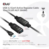 USB 3.2 Gen1 Active Repeater Cable 10m/ 32.8ft M/F 28AWG