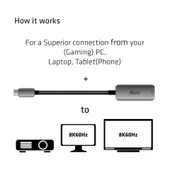 USB Type C to DisplayPort™ 1.4 Adapter 8K60Hz DSC1.2 HBR3