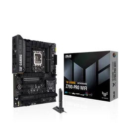 لوحة أم ASUS TUF GAMING Z790-PRO WIFI - تدعم معالجات Intel® الجيل 14 و13 و12، ذاكرة DDR5 حتى 192GB، شبكة WiFi 6E وبلوتوث 5.3، صوت محيطي 7.1، إضاءة Aura Sync، منافذ PCIe 5.0
