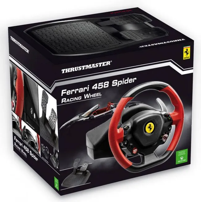 WHEELThrustmaster Ferrari 458 Spider Racing Wheel, Kinect detection LED, Xbox One - Red