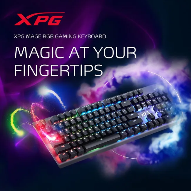 XPG MAGE Wired Gaming Keyboard Black RGB Mechanical KAILH RED Backlight Key Switches